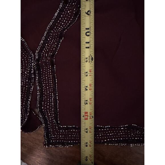 JKara Two Piece Beaded Bolero Jacket Maxi Dress Size 6P Cranaberry Holiday - Picture 10 of 16